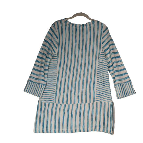 Soft Surroundings Tunic Sweatshirt Womens S Blue Cotton Viscose Blend Pockets - Picture 6 of 9